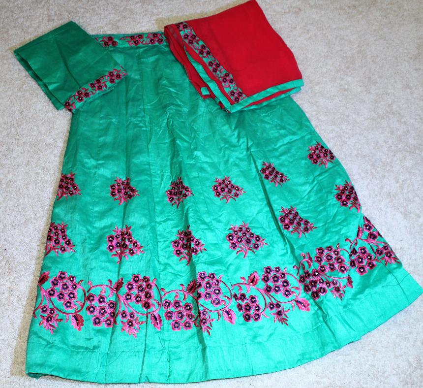 bottle green chaniya choli
